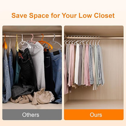 MOPALL Pants Hangers 30 Pack, Non Slip Durable Open Ended Metal Clothes Hangers, Rubber Coated Trouser Hanger Space Saving Convenient for Pants, Jeans, Scarfs and Towels