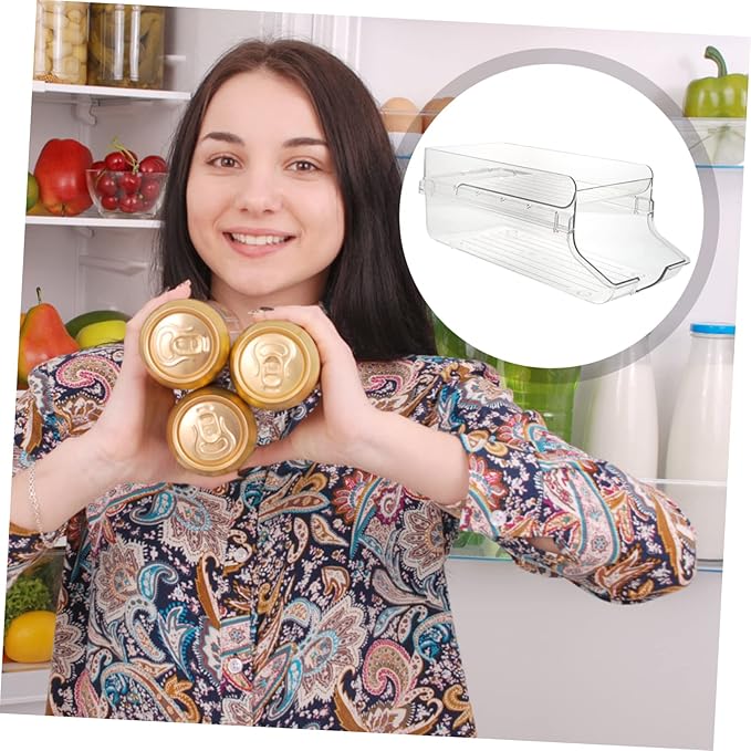 Soda Can Organizer Rack Refrigerator Holder for Beverage Cans Transparent Design for Easy Viewing Storage for Fridge and Pantry