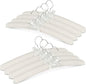 Padded Hangers for Women Clothing Men Sweaters, GLCON 17 Inches Satin Coat Hangers No Bump Fabric Foam Wood Cover, Anti-Slip Thick Clothes Hanger for Adult Wedding Dress Pants (Stripe, 8 Pack)