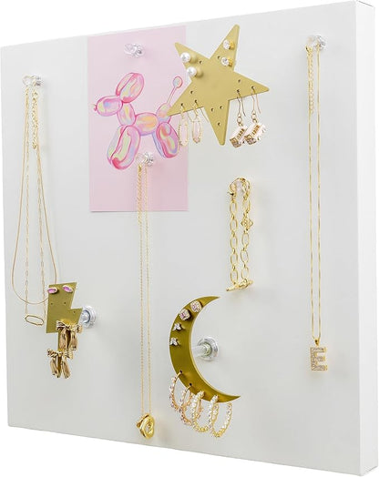 Magnetic Wall Mounted Jewelry Organizer | Hanging Jewelry Storage | Preppy Jewelry Holder For The Wall | Trendy Jewelry Storage Solutions For Girls & Young Adults