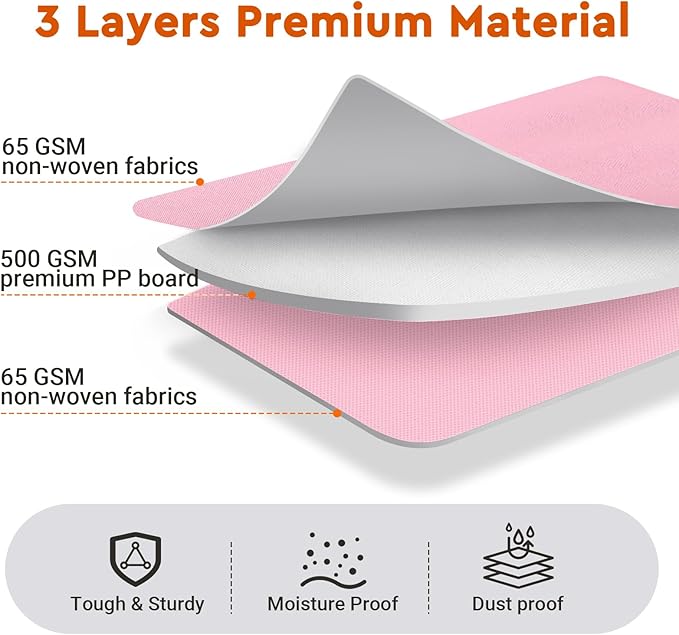 StorageTastic 4 Pack Bed Sheet Closet Organizers and Storage,Sturdy Foldable Storage Containers with Window and Label,Storage and Organization for Bedding Sheets,Duvet Covers,Blankets (Pink)