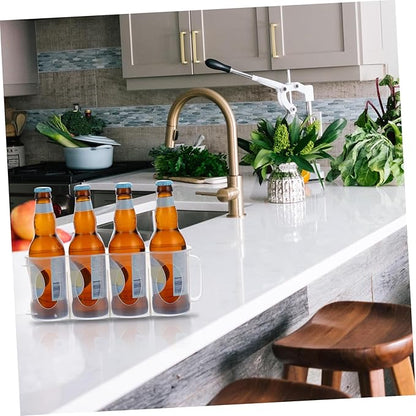 KICHOUSE 2pcs Refrigerator Storage Box Lid Kitchen Container for Beer and Soda Plastic Easy to Clean for Fridge Organization