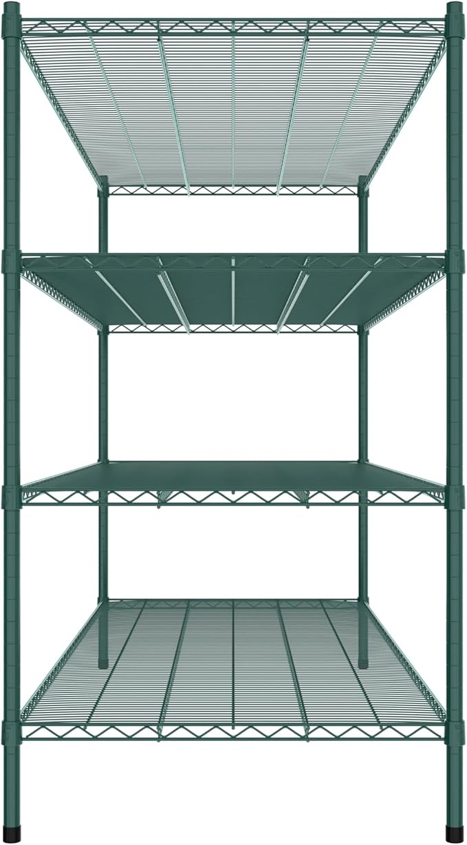 Commercial NSF Listed Green Epoxy Stationary Wire Shelving Kit 30" x 72" x 54", with 4 Shelves Perfect for Warehouse, Walk-in Refrigerator, Freezer, Grocery Store, Restaurant, Dishroom