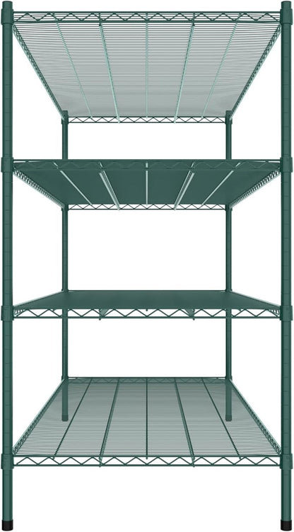Commercial NSF Listed Green Epoxy Stationary Wire Shelving Kit 30" x 72" x 54", with 4 Shelves Perfect for Warehouse, Walk-in Refrigerator, Freezer, Grocery Store, Restaurant, Dishroom