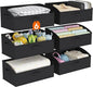 Lifewit Trapezoid Closet Storage Bins for Shelf, 6 Packs Non-woven Closet Organizer Baskets with Handles, Foldable Clothes Containers Boxes for Clothing, Book, Purse, 23L, Extra Large, Black
