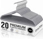 SMARTOR Plastic Hangers 20 Pack - Thin and Slim Design for Space Saving Organizer - Durable & Heavy Duty Closet Organizers and Storage with 360 Swivel Hooks, Non Slip Notches for Straps - Gray