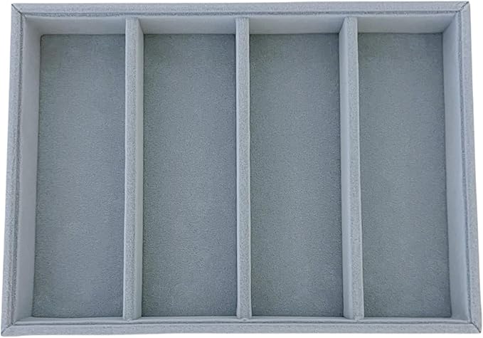 Sunglasses Eyewear Watch Tray Gray Velvet Stackable Organizer Premium Quality Jewelry Storage Multi Function Hallway Orgnization Drawer Divider