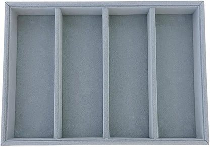 Sunglasses Eyewear Watch Tray Gray Velvet Stackable Organizer Premium Quality Jewelry Storage Multi Function Hallway Orgnization Drawer Divider