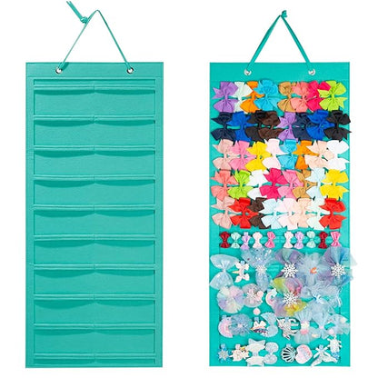 Large Claw Clip Organizer 10 Layer Hair Accessories Display Holder - Hair Claw Clips Display Stand Holder for Wall, Door, Closet (Mint Green-A)