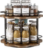 2 Tier Lazy Susan Organizer,2-Tier Spinning Spice Rack with Stable Carousel Base & 4 Height Settings for Cupboard Kitchen Countertop Dining Table Cupboard (Two-Ply(Petal Shape))
