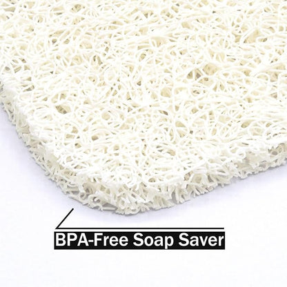 Bar Soap Dish Holder for Shower Bathroom Stainless Steel Rust Proof Self Draining with White Soap Saver Pad