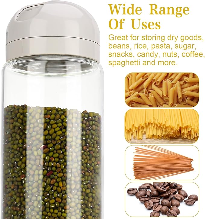 Glass Spaghetti Pasta Storage Container with Lids, Glass Food Storage Jar for Spaghetti, Clear Airtight Food Storage Kitchen Canister for Pasta, Noodles, Nuts, Flour, Cereal
