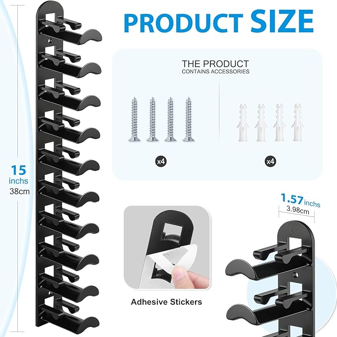 2 Pack Hat Hook Organizer for Baseball Caps, Hat Hanger Holder for 20 Caps, Wall Hat Rack with Strong Adhesive, Multilayer Cap Storage Hooks for Closet Door and Bedroom (Style B-Black)