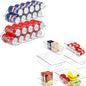 Simple Houseware 8 Pcs Fridge Bin Bundle - 2 Pcs Soda Can Dispenser & 6 Pcs Assorted Fridge Clear Storage Bins