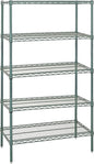 Quantum Storage Systems WR63-1272P-5 Starter Kit Wire Shelves Green Epoxy 5 Shelves 63" H x 72" W x 12" D