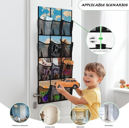 Horse 12-Pocket Door Organizer, Breathable Ultra-Lightweight & Foldable Mesh Pockets Organizer for Shoes, Accessories