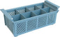 Flatware Rack – 8-slot Plastic Cutlery Basket – Large 16" Organizer for Knives, Forks, Spoons, Silverware, Kitchen Utensils, Essentials, Craft & Office Supplies – Dishwasher Basket