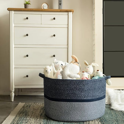 R RUNKA Extra Large Storage Basket - Soft Woven Organizer, 22" x 14"