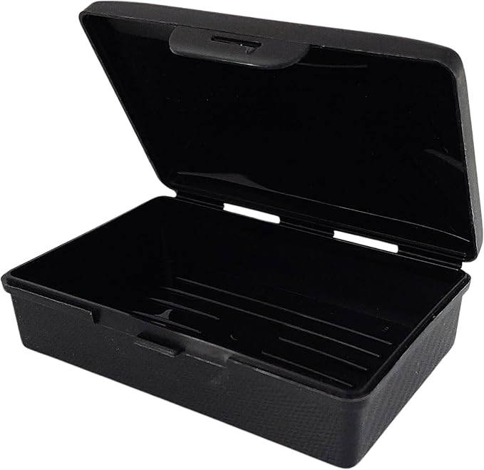 American Comb: Soap Box -Black - 1 Ct - Made in The USA - Soapbox with Hinged Lid and Secure Latch
