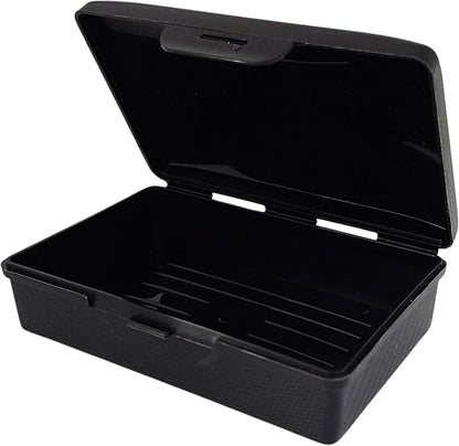 American Comb: Soap Box -Black - 1 Ct - Made in The USA - Soapbox with Hinged Lid and Secure Latch