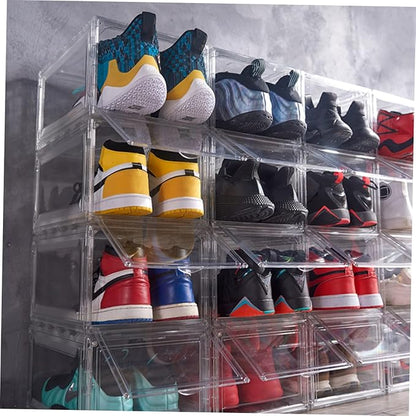 1pc Shoe Storage Box Clamshell Design for Easy Access Stackable Sneaker Organizer Small for Closet Display Environmental Protection Material