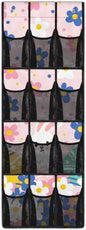 Over The Door Storage Organizer with 12 Mesh Pockets, Heavy Load Capacity, 2 Hooks Design, Door Hanging Organizer for Bathroom, Bedroom,Rabbit Flowers