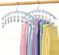 Volnamal Legging Organizer for Closet, Metal Yoga Pants Hanger w/Rubber Coated 2 Pack w/10 Clips Hold 20 Leggings, Hangers Space Saving Hanging Closet Organizer for Closet Organizers and Storage, Blue
