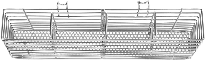 Slideep Stainless Steel Cutlery Utensil Holder Silverware Organizer with Hooks removable Drying Rack Silverware Holder Utensil Cutlery Basket Kitchen Dish Drainer Dish Drying Rack