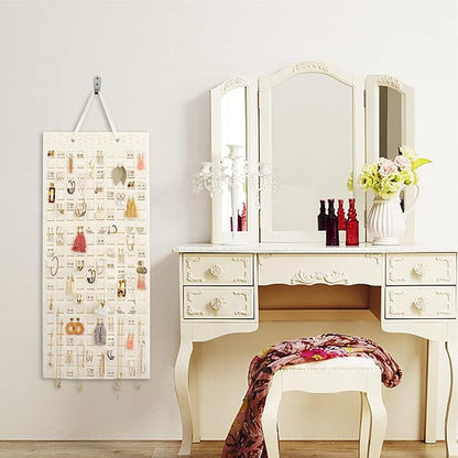 Resovo Extra Large Earring Organizer - Wall Mount Earring Holder for Up to 420 Pairs, Hanging Jewelry Organizer for Women & Girls