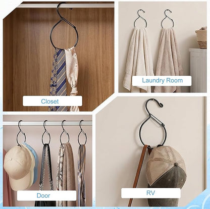 2Pack S Shaped Belt Organizer for Closet, Space Saving Belt Hanger Hook, Tie Scarf Hat Holder Storage, Bedroom Home Accessory