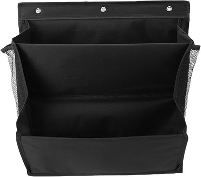 Efficiently Use Vertical Space with Door Mounted Design Hanging Shoes Design, Oxford Fabric Double Tier Shoe Organizer for Spaces (Black)