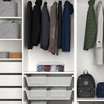 Tie Rack Organizer, Clear Tie Organizer Box, Acrylic Tie Display Rack for 16 Ties Storage, Tie Box Organizer for Men Tie Holder (Transparent)