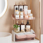 Delamu Bathroom Organizers and Storage, 2 Tier 2 Drawer Makeup Organizer Countertop, Easy to Install, Ideal for Bathroom Counter, Vanity, Ideal Gifts for Women Girls, Grapefruit