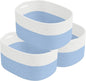 ECDYQXVU Cotton Rope Storage Basket, 15x10x9 Inches, Woven Basket for Shelves, Clothes, Towels, Books, and Laundry, White Blue (3 Pack)