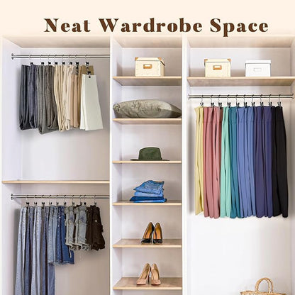 HOUSE DAY Metal Legging Organizer for Closet, Yoga Pants Hangers Pack of 40 with Rubber Coated Clips, Space Saving Storage for Boots, Workout Sets, and Hats