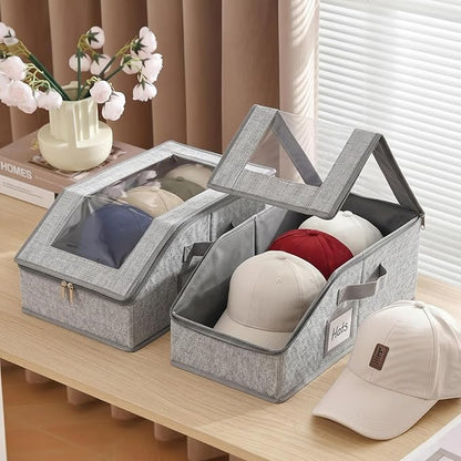 Furlide 2PCS Hat Storage Box, New Grey