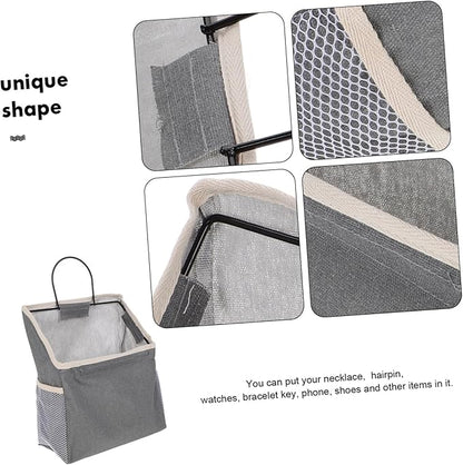 Hemobllo Large Grey Fabric Door Storage Bag Wall Mounted Organizer for Household Items Practical Hanging Magazine and Accessory Organizer Space Saving Tidy Up
