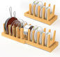 Expandable Bamboo Pot and Pan Organizer Under Cabinet, 2-in-1 Kitchen Pot and Lid Organizer with Adjustable 10 Dividers, Non-Slip Base for Pot Lids Holder, Cutting Board Organizers for Kitchen Storage