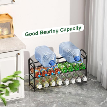 kiplant Shoe Rack for Closet, 3-Tier Expandable Shoe Organizer, Metal Adjustable Black Shoe Shelf Storage Organizer, Free Standing Shoe Rack for Entryway Closet Doorway