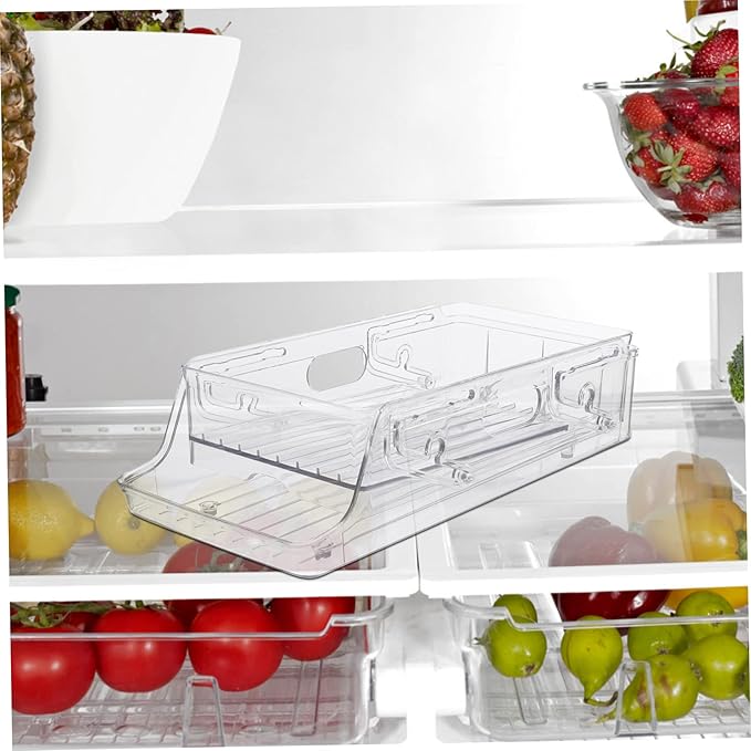 STOBAZA Fridge Organization Beverage Dispenser Double Layer Can Holder Straw Dispenser Kitchen Organizers Drink Organizer