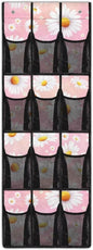 Generic Pink Daisy Hanging Organizer with Pockets Over The Door Pantry Organizer Multifunctional Over Door Storage Organizer with Waterproof Pockets for Bathroom Dormitory Office