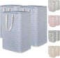 Lifewit 3 Pack Laundry Basket 80L Each, Collapsible Clothes Hamper with Reinforced Handles, Freestanding Waterproof Design for Bedroom and Laundry Room, Blue 240L Total