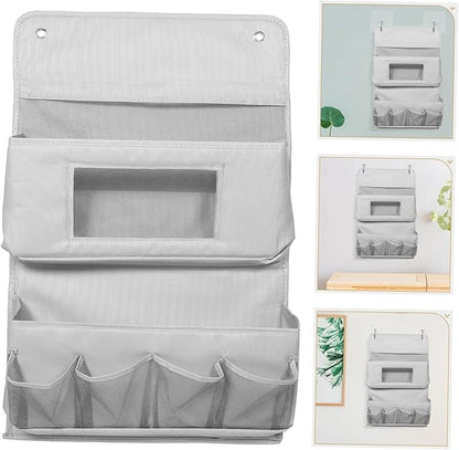 Door Organizer Behind Door Storage Bag Hanging Pouch for Home Wall Storage Bag Gray Layers