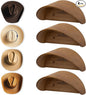 Cowboy Hat Rack for Wall, 4 Pack Hat Hooks with Non-Damage Brim Design, Rustic Wood Hats Hanger to Keep Original Shape of Hats, Hat Holder for Home, Closet, Entryway, Cabin, Western Room(Natural Wood)