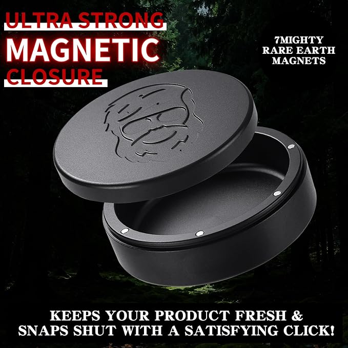 3.0inchBEIJIATE Magnetic Metal Can, Holder, Metal Container, Carved Tin with Magnetic Closure, Aluminum Container, Slim Pouch Can, zyn metal can,zyn container Storage Box Set (Black)
