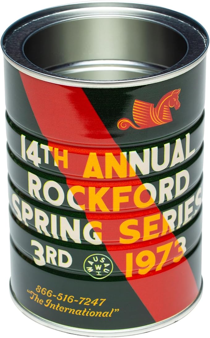 Retro Tin Can, Studio MPLS Designs, Collectable, Peel & Stick Valved End with Metal Lid, 8-12oz (4.0625 x 5.5 in) (1973 Design)