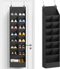 Lifewit 8 Tier Over the Door Shoe Organizer with 15 Large Deep Pockets, Fabric Hanging Shoes Shelf for Closet, Dorm Storage, Fit Up to 16 Pair Shoe Rack Holder for Sneakers, Boots, Black