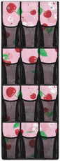 Over The Door Storage Bag with 12-Pockets, Oxford Material Waterproof Lightweight and Perfect for Organizing Bathroom Bedroom or Kitchen Essentials, Cherry Pattern