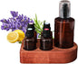 Wooden Essential Oil Holder with 5 Holes (4cmx4 & 6cmx1), Retro Desktop Display Rack for Bathroom Vanity Desk Organizer