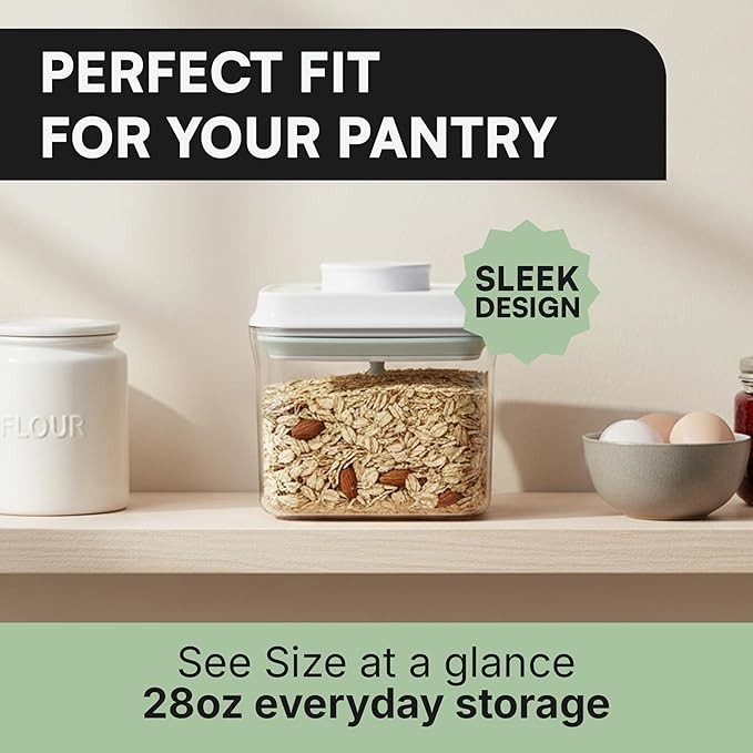 Bop Top Airtight Food Storage Containers with Lid 3.5 Cups / 28 oz | Kitchen Canister Sets | Air Tight Pantry Container | Pop Top Dry Food Storage Containers for Snacks, Sugar, Flour, Baking, Pasta
